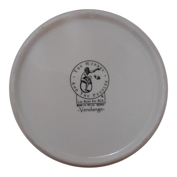 Set of 4 BIA Vendange Saucer Plates with Grape Leaf Motif - Picture 8 of 8